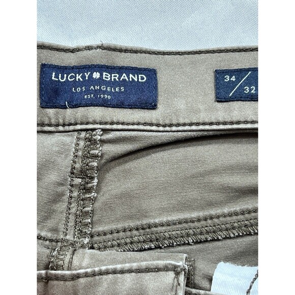 Lucky Brand 121 Slim Straight Men's Pants Brown Casual Chinos Size 34/32 - Picture 7 of 12